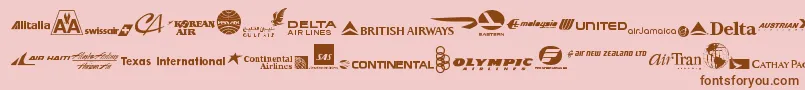 AirlineLogos Font – Brown Fonts on Pink Background