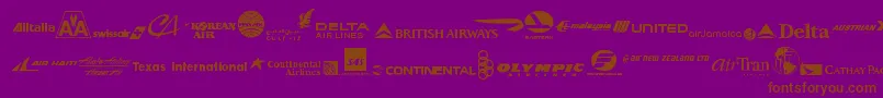 AirlineLogos Font – Brown Fonts on Purple Background