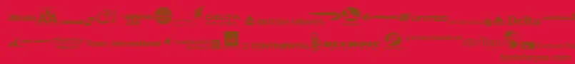 AirlineLogos Font – Brown Fonts on Red Background