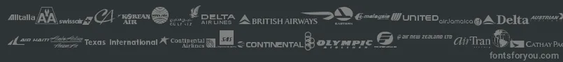 AirlineLogos Font – Gray Fonts on Black Background