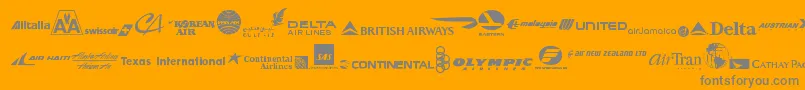 AirlineLogos Font – Gray Fonts on Orange Background