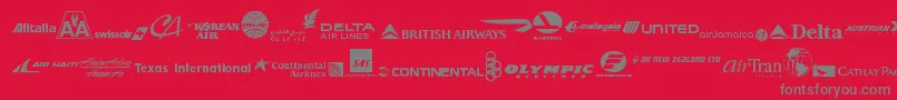 AirlineLogos Font – Gray Fonts on Red Background