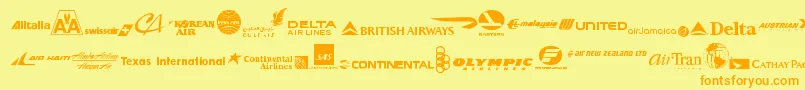 AirlineLogos Font – Orange Fonts on Yellow Background
