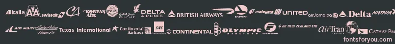 AirlineLogos Font – Pink Fonts on Black Background