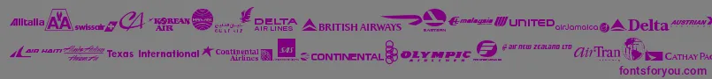 AirlineLogos Font – Purple Fonts on Gray Background