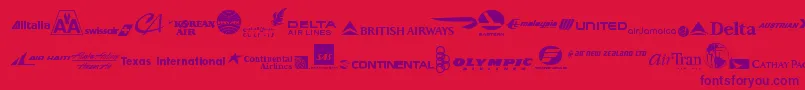 AirlineLogos Font – Purple Fonts on Red Background