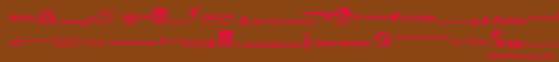 AirlineLogos Font – Red Fonts on Brown Background