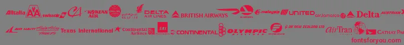 AirlineLogos Font – Red Fonts on Gray Background