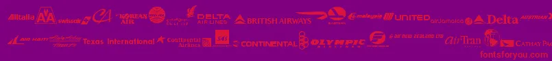 Police AirlineLogos – polices rouges sur fond violet