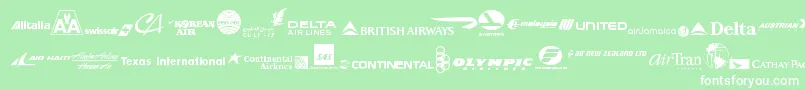 AirlineLogos Font – White Fonts on Green Background