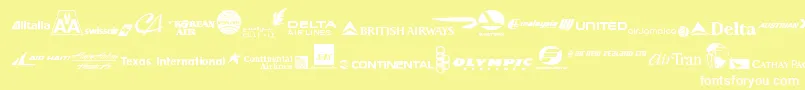 AirlineLogos Font – White Fonts on Yellow Background