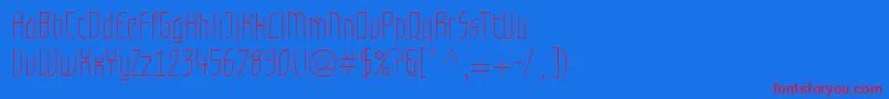 GrafiloneLlLight Font – Red Fonts on Blue Background