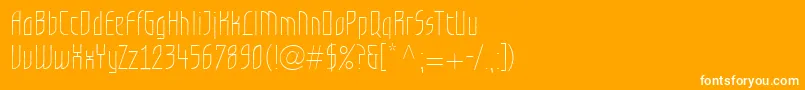 GrafiloneLlLight-Schriftart – Weiße Schriften auf orangefarbenem Hintergrund