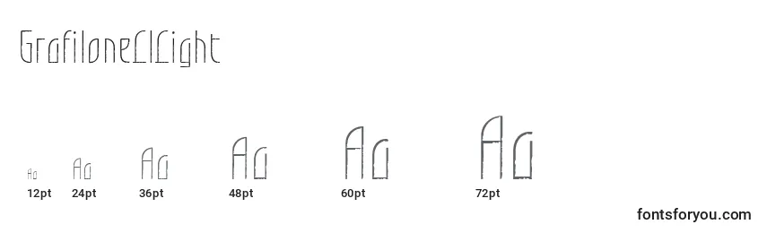 GrafiloneLlLight Font Sizes