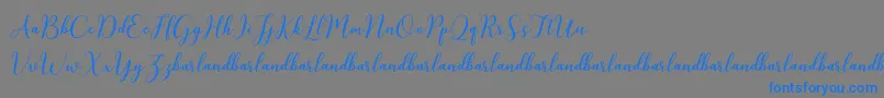 KissitaScriptDemo-Schriftart – Blaue Schriften auf grauem Hintergrund