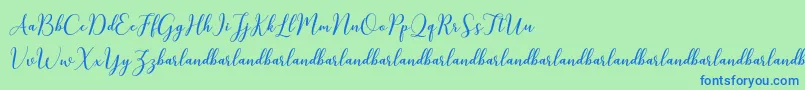 KissitaScriptDemo Font – Blue Fonts on Green Background