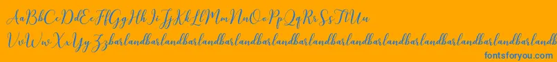 KissitaScriptDemo-Schriftart – Blaue Schriften auf orangefarbenem Hintergrund