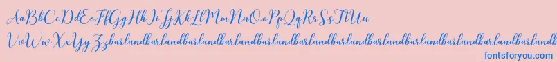 KissitaScriptDemo-Schriftart – Blaue Schriften auf rosa Hintergrund