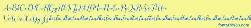 KissitaScriptDemo Font – Blue Fonts on Yellow Background