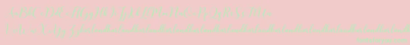 KissitaScriptDemo Font – Green Fonts on Pink Background