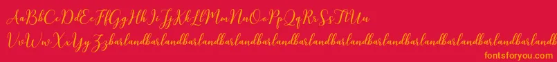 KissitaScriptDemo Font – Orange Fonts on Red Background