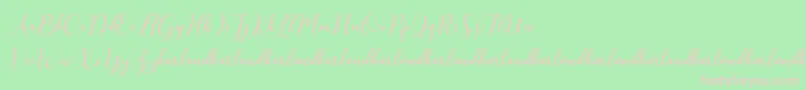 KissitaScriptDemo Font – Pink Fonts on Green Background