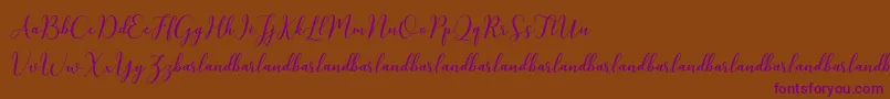 KissitaScriptDemo Font – Purple Fonts on Brown Background