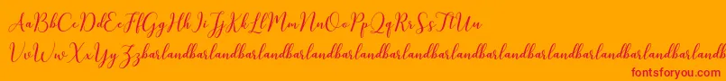 KissitaScriptDemo Font – Red Fonts on Orange Background