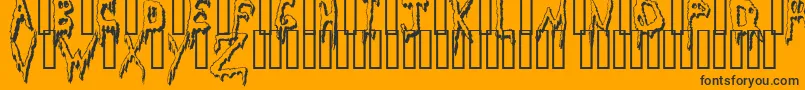 フォントGrossoutShadow – 黒い文字のオレンジの背景