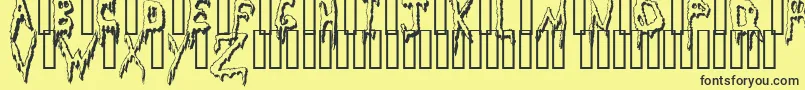 フォントGrossoutShadow – 黒い文字の黄色い背景