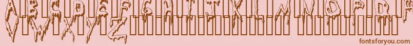 GrossoutShadowフォントについての詳細 フォントGrossoutShadow – ピンクの背景に茶色のフォント