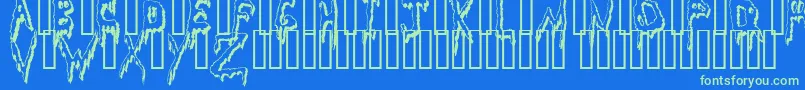 GrossoutShadow-Schriftart – Grüne Schriften auf blauem Hintergrund