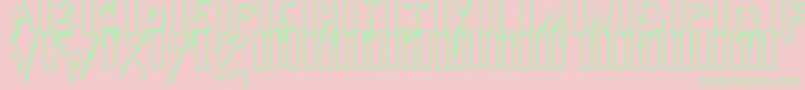 GrossoutShadowフォントについての詳細 フォントGrossoutShadow – ピンクの背景に緑の文字