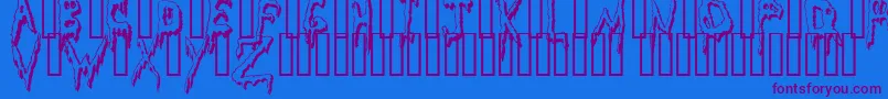 GrossoutShadowフォントについての詳細 フォントGrossoutShadow – 紫色のフォント、青い背景