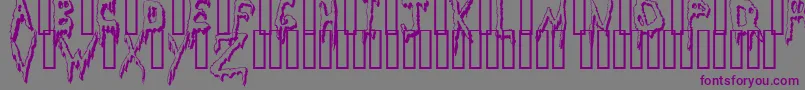 フォントGrossoutShadow – 紫色のフォント、灰色の背景