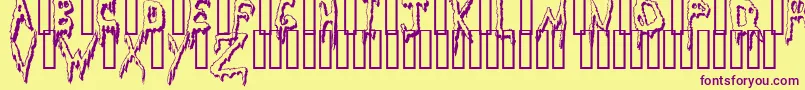 GrossoutShadow Font – Purple Fonts on Yellow Background