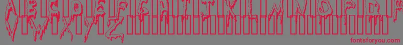 フォントGrossoutShadow – 赤い文字の灰色の背景