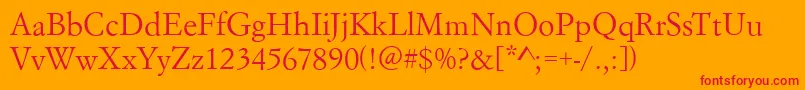 ItalianGarfeld Font – Red Fonts on Orange Background