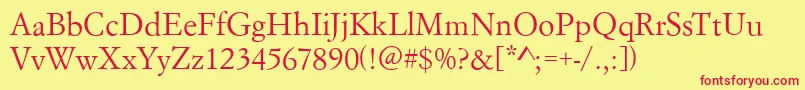 ItalianGarfeld Font – Red Fonts on Yellow Background