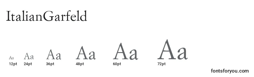 ItalianGarfeld Font Sizes