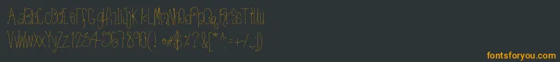 Htkissme-Schriftart – Orangefarbene Schriften auf schwarzem Hintergrund