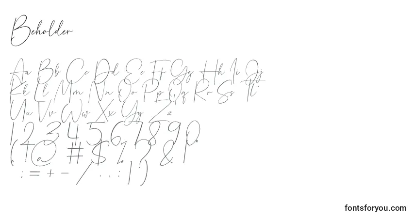 Fuente Beholder - alfabeto, números, caracteres especiales