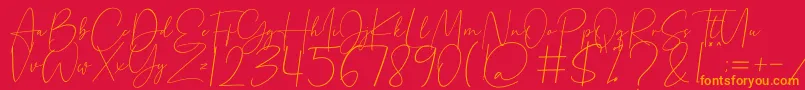 Beholder Font – Orange Fonts on Red Background