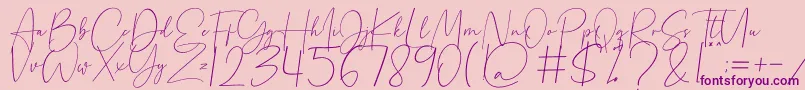Beholder-Schriftart – Violette Schriften auf rosa Hintergrund