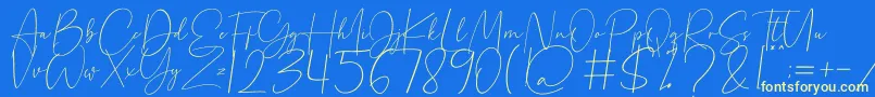 Beholder Font – Yellow Fonts on Blue Background