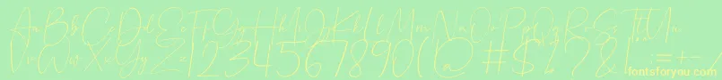 Beholder Font – Yellow Fonts on Green Background