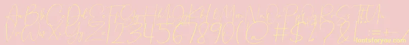 Beholder Font – Yellow Fonts on Pink Background