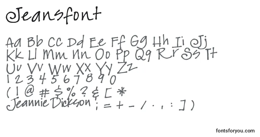 Schriftart Jeansfont – Alphabet, Zahlen, spezielle Symbole