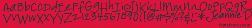 Jeansfont Font – Black Fonts on Red Background