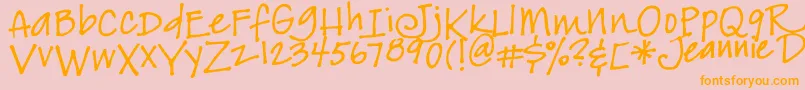 Jeansfont Font – Orange Fonts on Pink Background